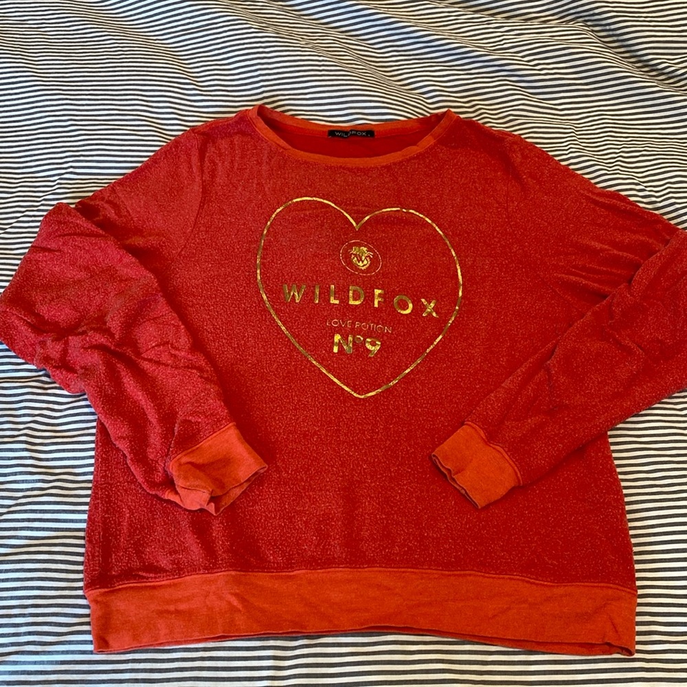 WILDFOX heart print crewneck